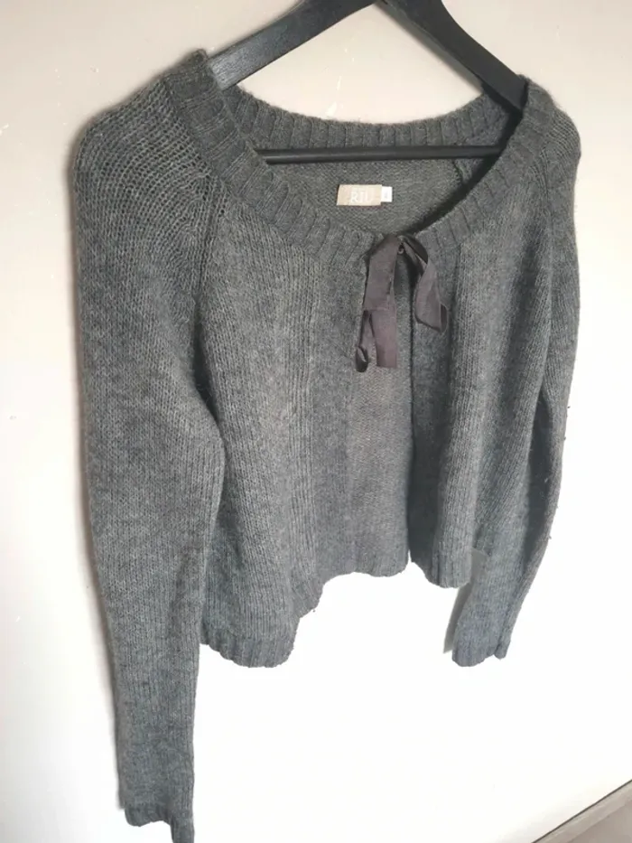 boléro cardigan laine gris jacqueline riu taille s - photo numéro 1