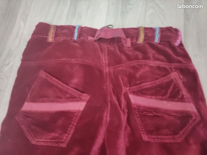 PANTALON BORDEAUX VELOURS - photo numéro 2