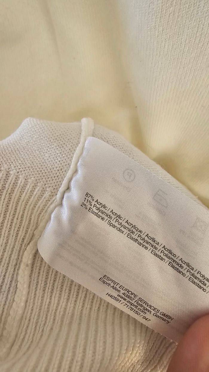 Pull Esprit taille 38 M blanc - photo numéro 3