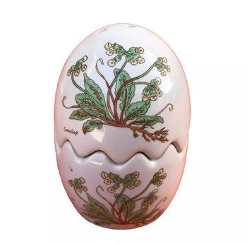 Salière / Poivrière  Céramique forme Oeuf  Décor Couslip (primevère)