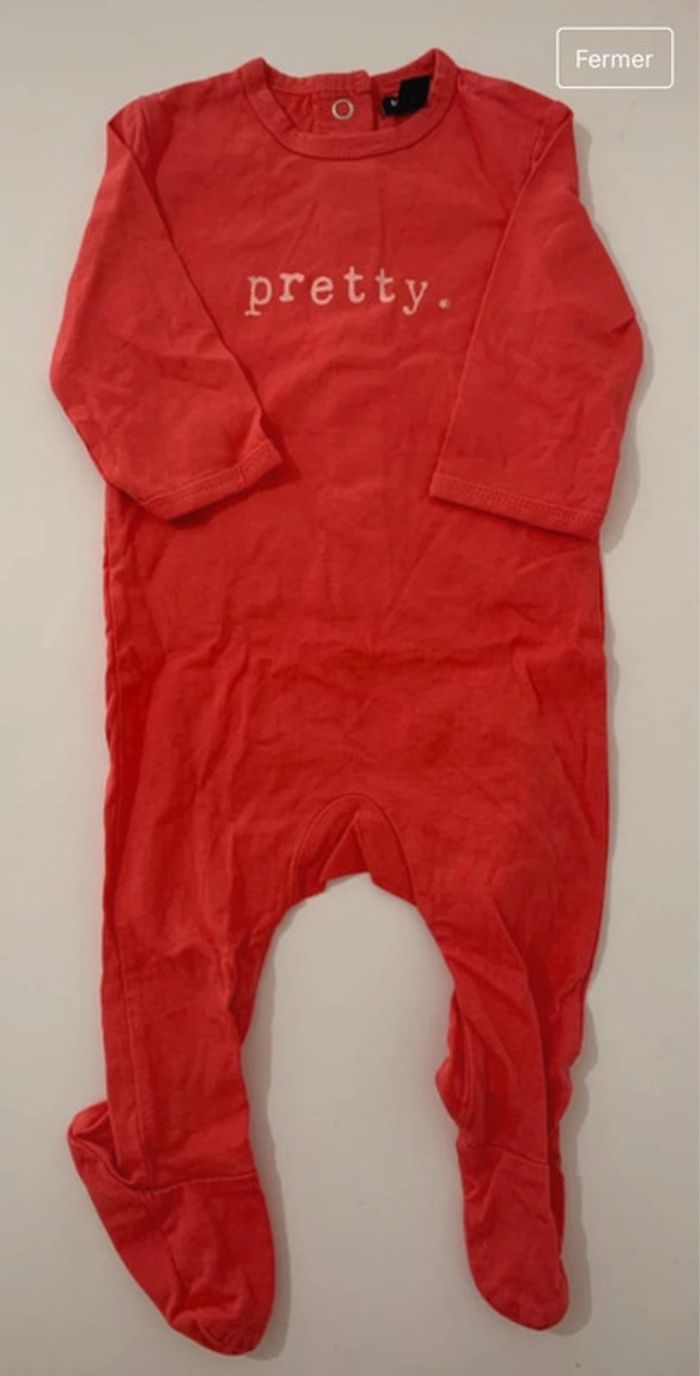 Pyjama coton rose - 3 mois - Kiabi
