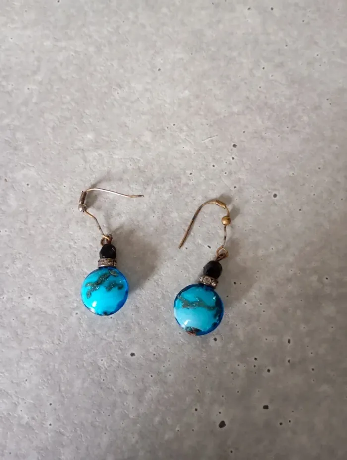 Boucles d'oreilles femme bleues