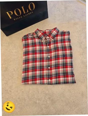 Chemise Ralph Lauren manche longue Taille XL rouge Homme Men CHE123