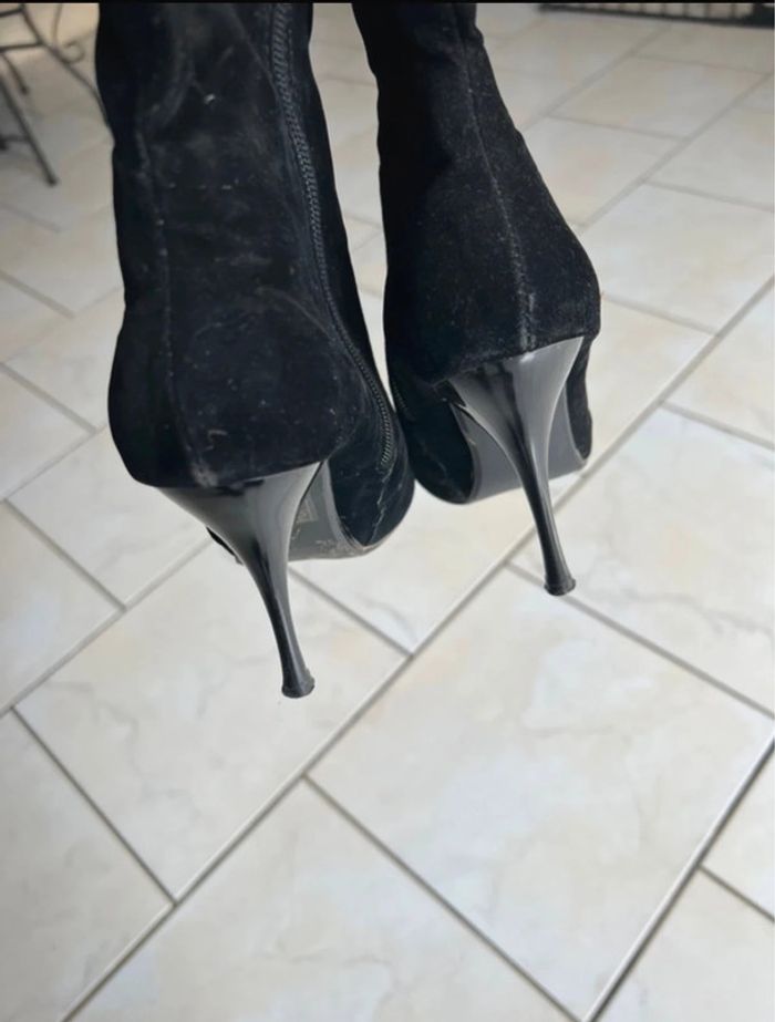 Bottes femme noires strasss haut talons sexy taille 36 - photo numéro 2