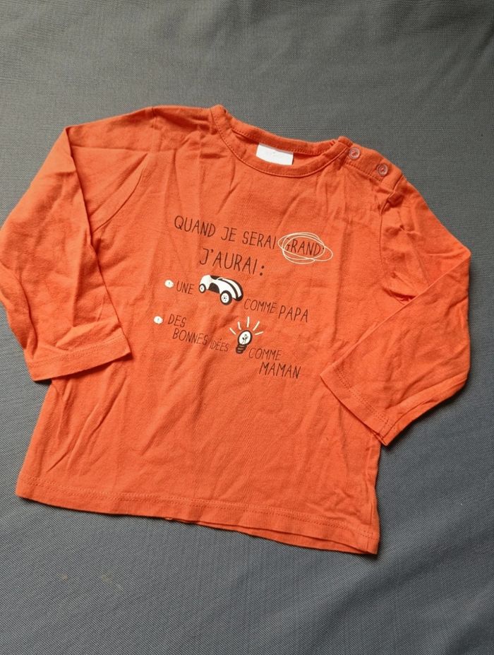 T-shirt ML orange - photo numéro 2