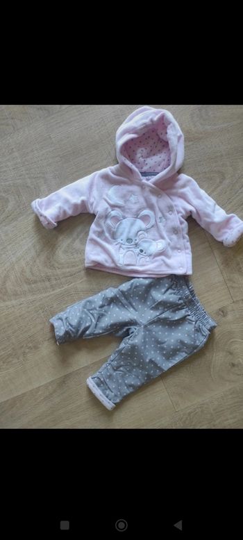 Ensemble gilet et pantalon chaud fille 3 mois