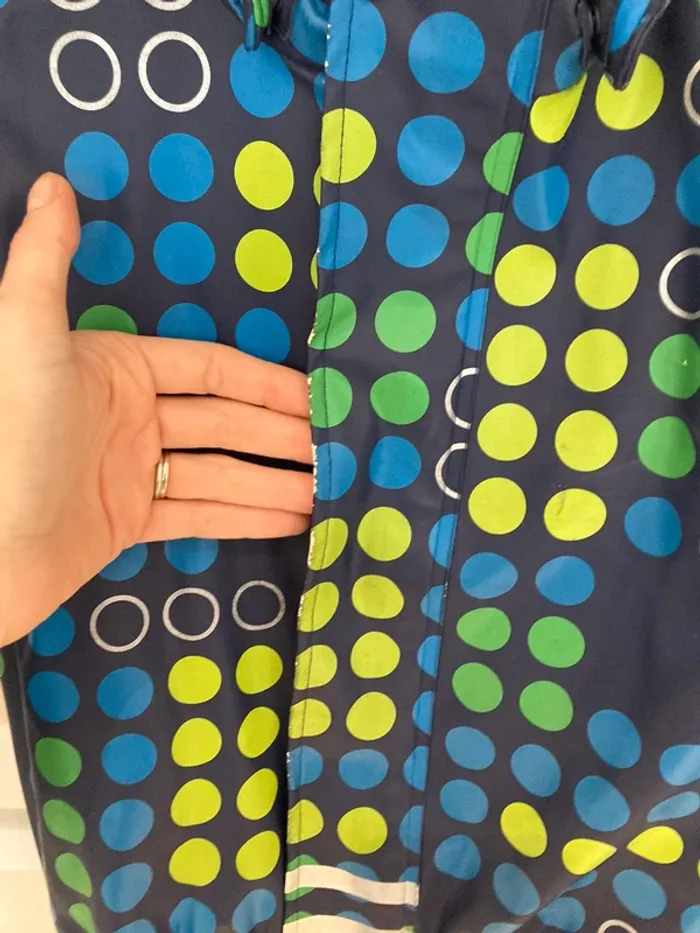 5 ans - imperméable ciré à pois Légo - capuchon amovible et motifs réfléchissants - photo numéro 7