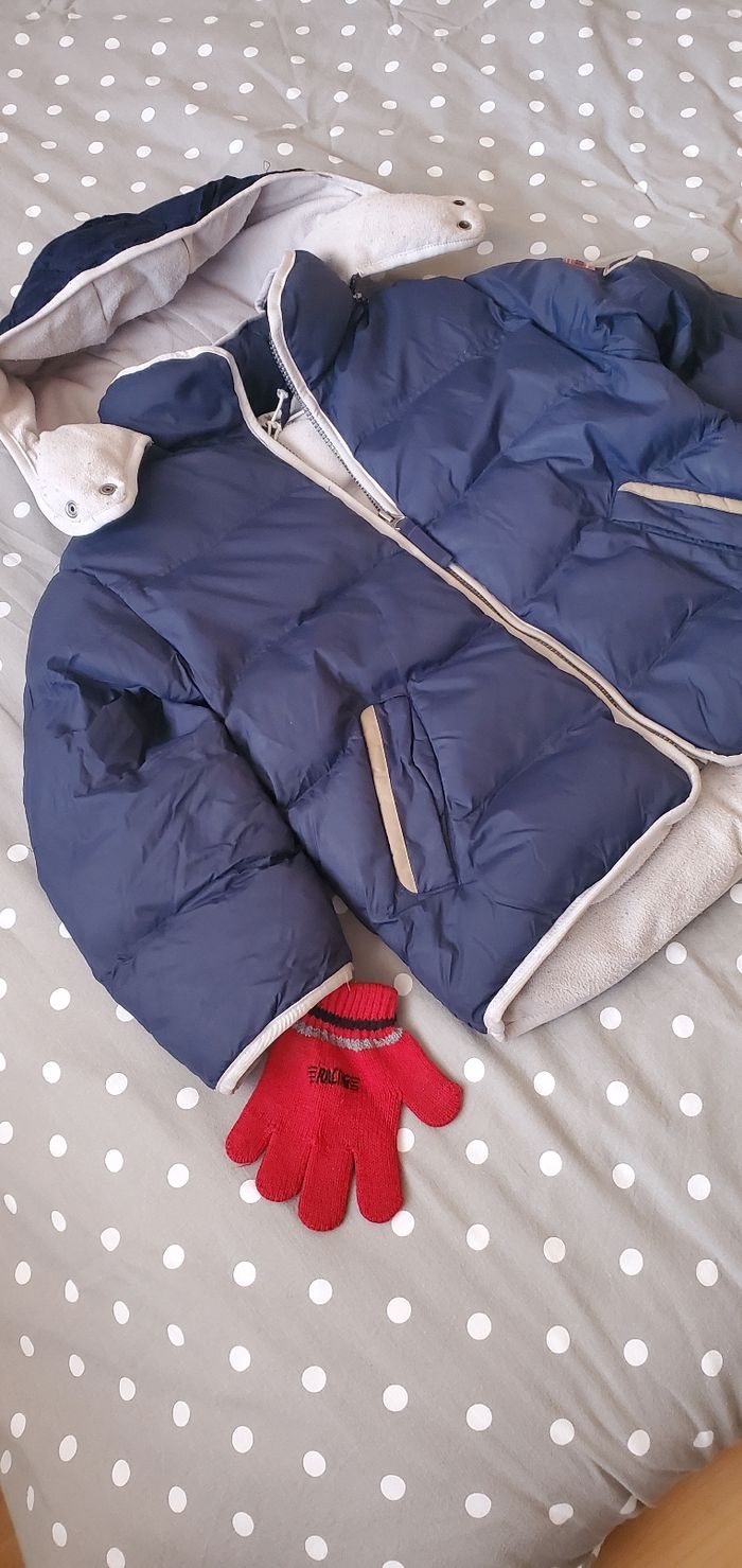 Doudoune bleu marine avec gants 10 ans DPAM - photo numéro 2