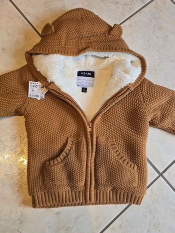(Neuf non porté) 🏷😍🥰💙 gilet zippé tricot Intérieur sherpa 36mois garçon 💙🥰😍