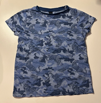 (Tir2B) T-shirt bleu avec tigre t.128