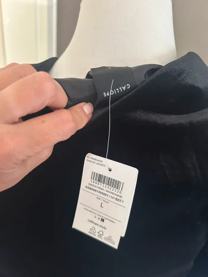 Calliope blazer court en velours, noir, femme, taille L/40 neuf avec étiquette - photo numéro 5