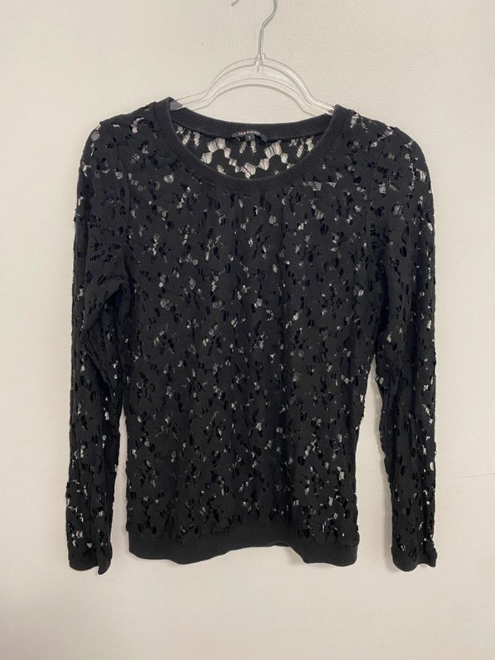 Blouse Morgan S 36 noir dentelle