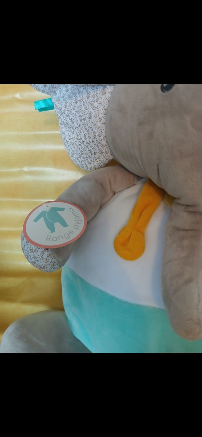 doudou peluche éléphant range pyjama baby nat - photo numéro 3