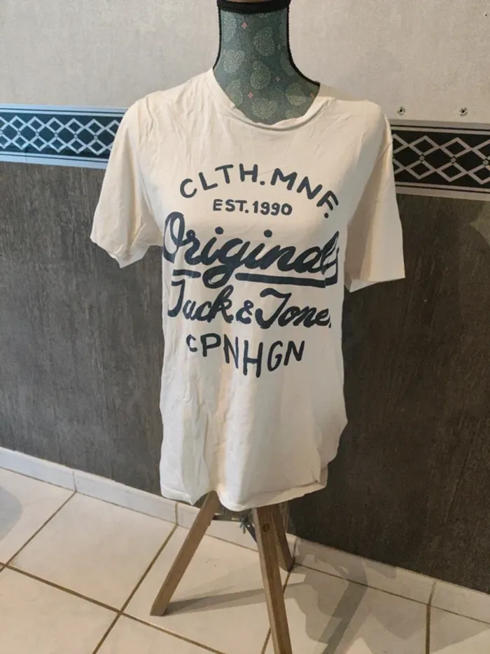 Tee shirt blanc jack jones taille L - photo numéro 2
