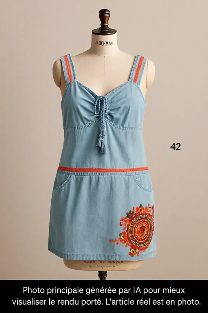 Jolie robe d'été en jean léger T42 Coline