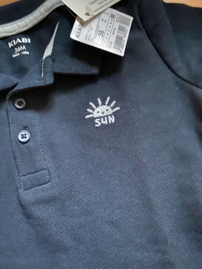 Polo marine « Sun » manches courtes Kiabi Taille 36 M - photo numéro 3