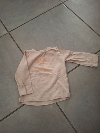 Tee-shirt beige manche longue