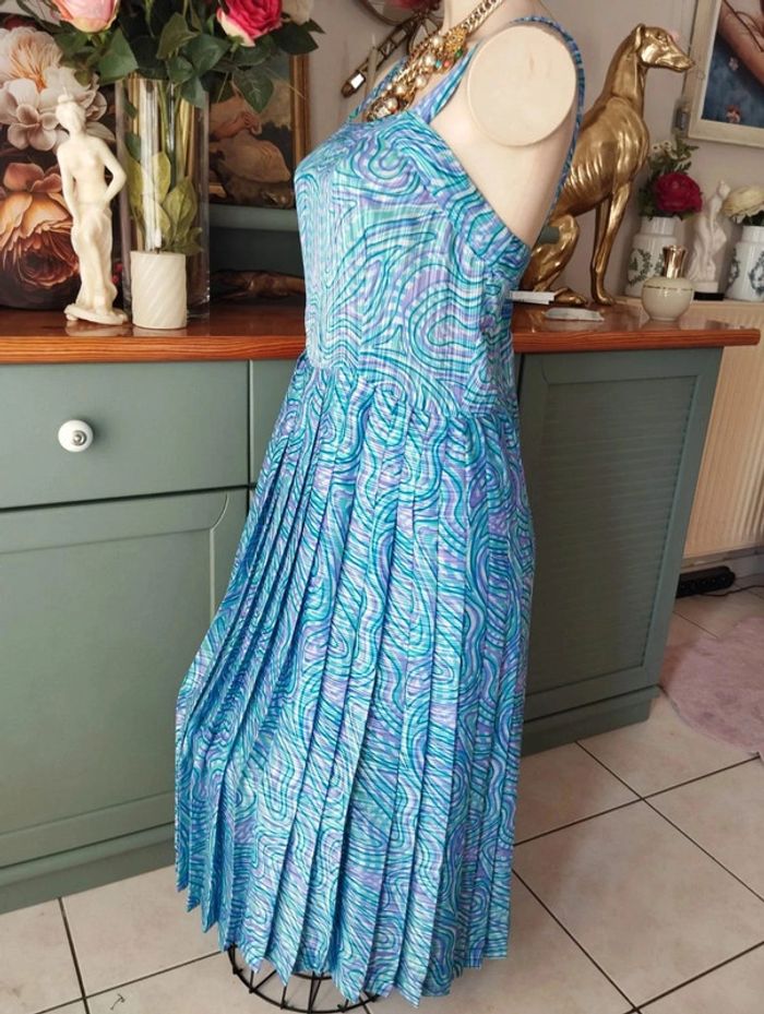 💐 Ensemble Vintage Robe & Boléro Plissés T40/42💐 - photo numéro 6
