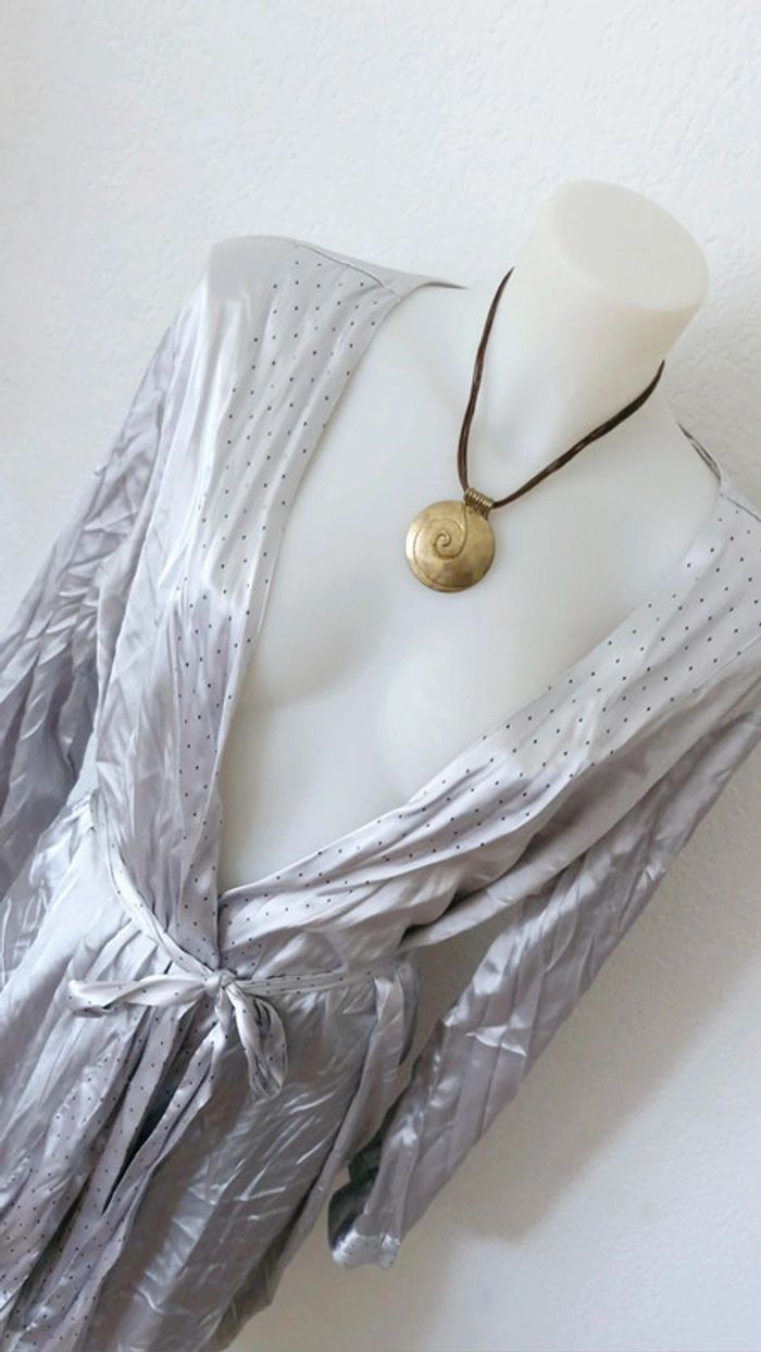 🤎 Peignoir gris pour femme taille XL - photo numéro 3