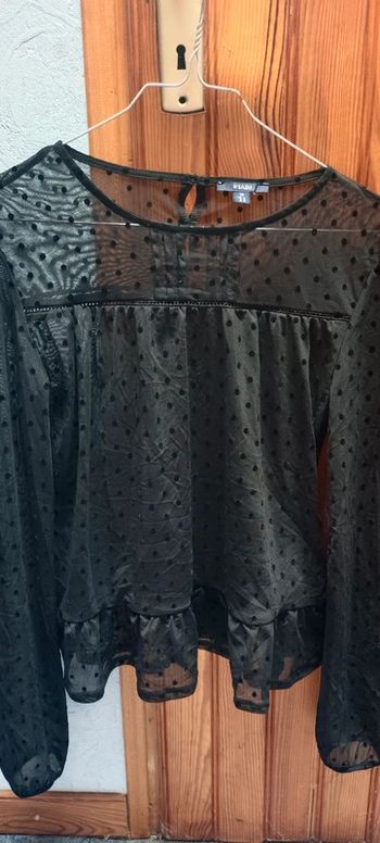 Chemisier noir transparent Kiabi XS