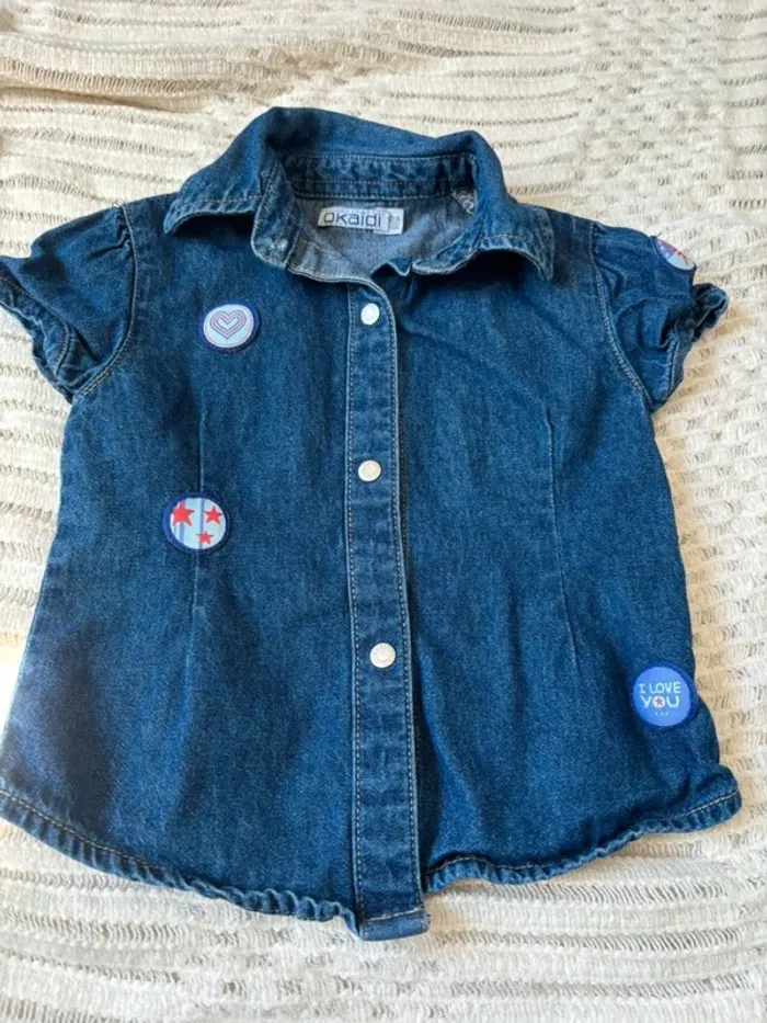 Chemise en jean fille Okaidi 2 ans