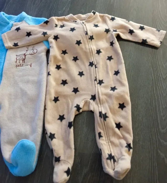Lot 2 pyjamas polaire mixte 6 mois - photo numéro 2