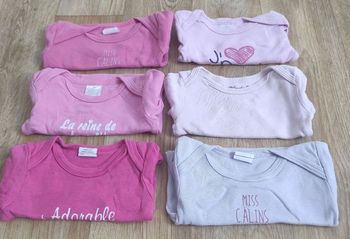 Lot 6 bodies bébé fille