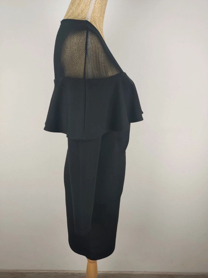 Robe mi-longue manches longues volants et mesh noire taille L Vera & Lucy - photo numéro 3