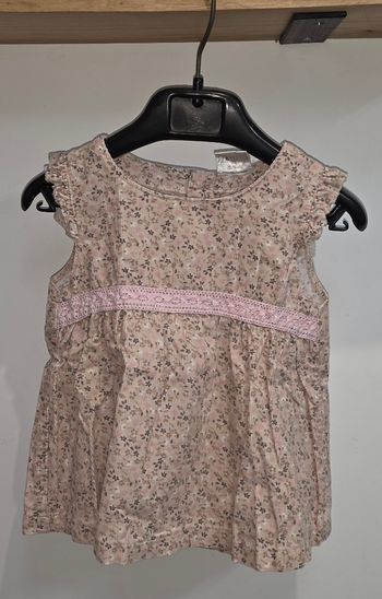 Tunique velours côtelé rose/beige 18 mois