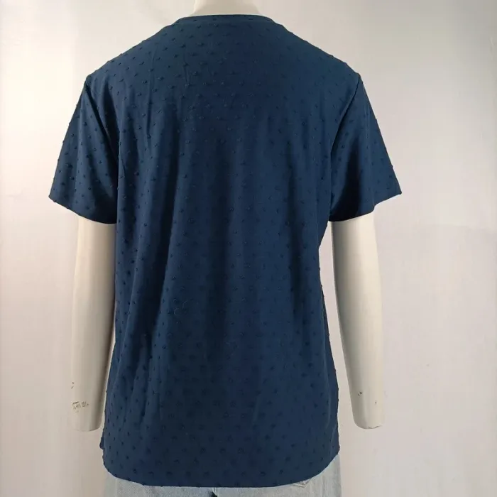 T-shirt bleu marine avec effet pois - Tara Jarmon - taille M - photo numéro 4