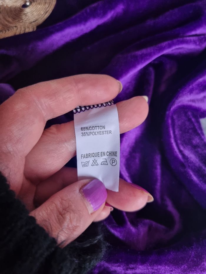Superbe robe orientale en velours violet Chase Oversize du 42 au 52 neuve avec étiquette - photo numéro 7