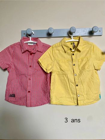Lot de 2 chemises a manches courtes 3 ans