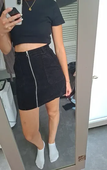 Jupe en velours avec fermeture