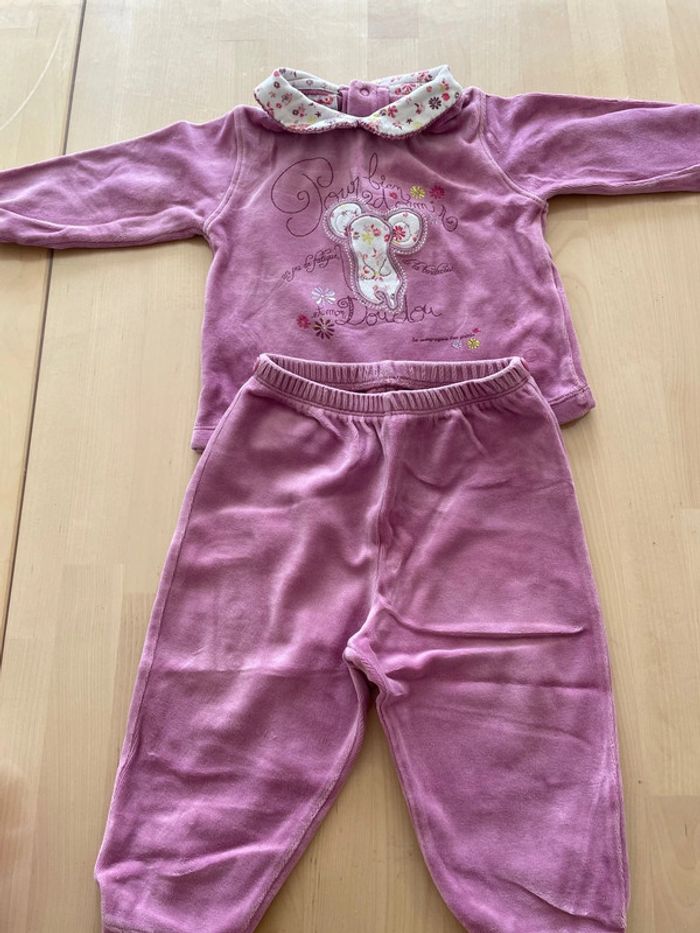 Lot de 2 pyjamas 2 pièces fille en 12 mois - photo numéro 2