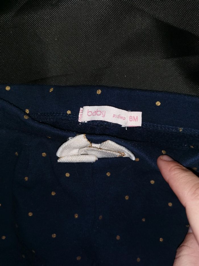 Pantalon marine pois or 6 mois - photo numéro 2