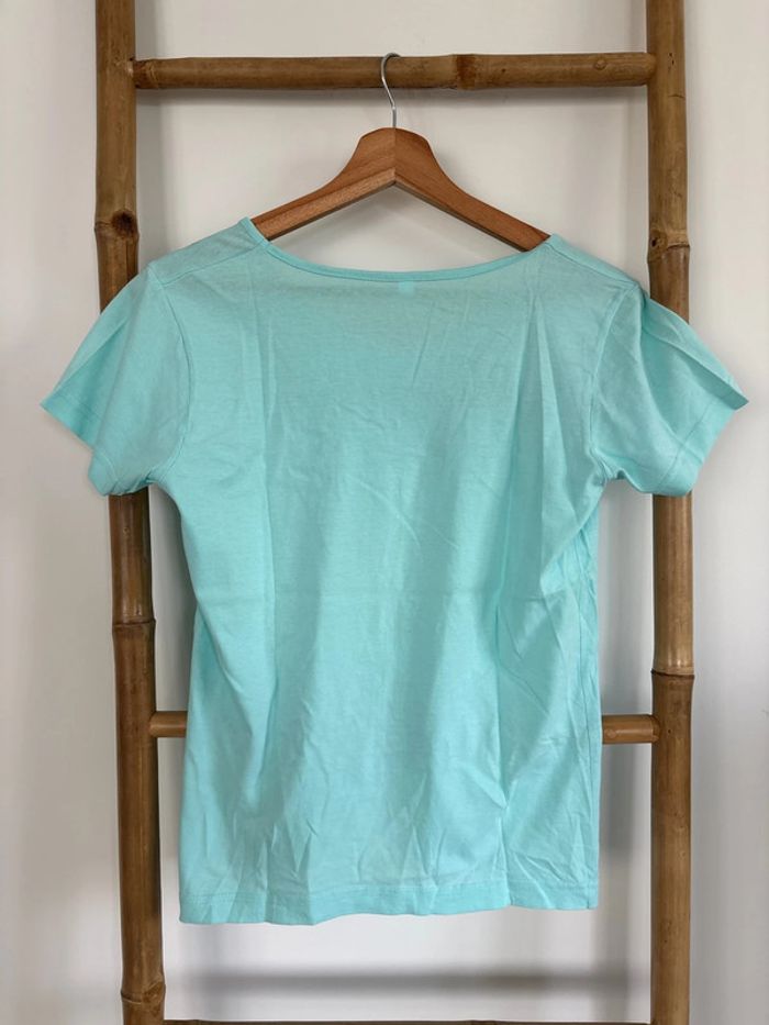 T-shirt bleu turquoise 100% coton taille M/L - photo numéro 5