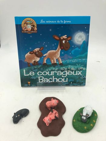 Livre + figurine Altaya les animaux de la ferme N•47 le courageux Bachou