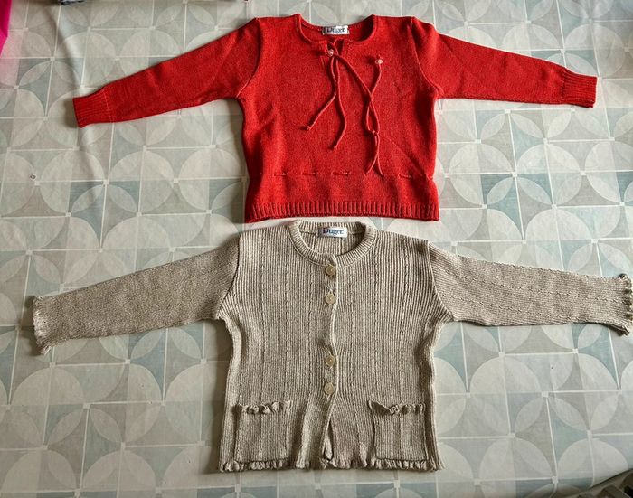 Lot pull- Gilet - fille - 6 ans - Duger- En très bon état