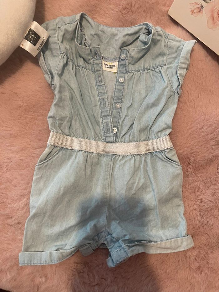 Combi short en jeans TAO 6mois - photo numéro 2