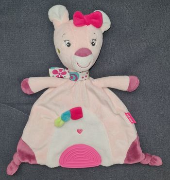 Doudou plat Biche rose Les coquettes - Dentition - Babysun