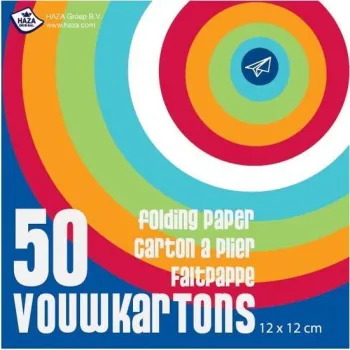 X50 feuilles pliables pour origami – Haza Original - 12 x 12 cm