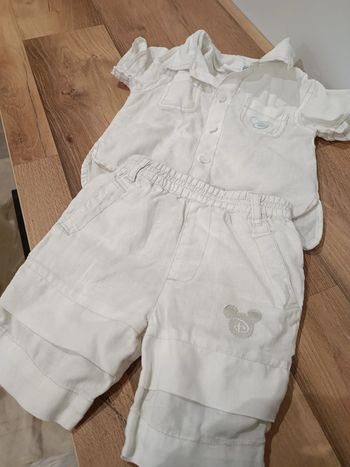 Ensemble été 6mois Mickey blanc