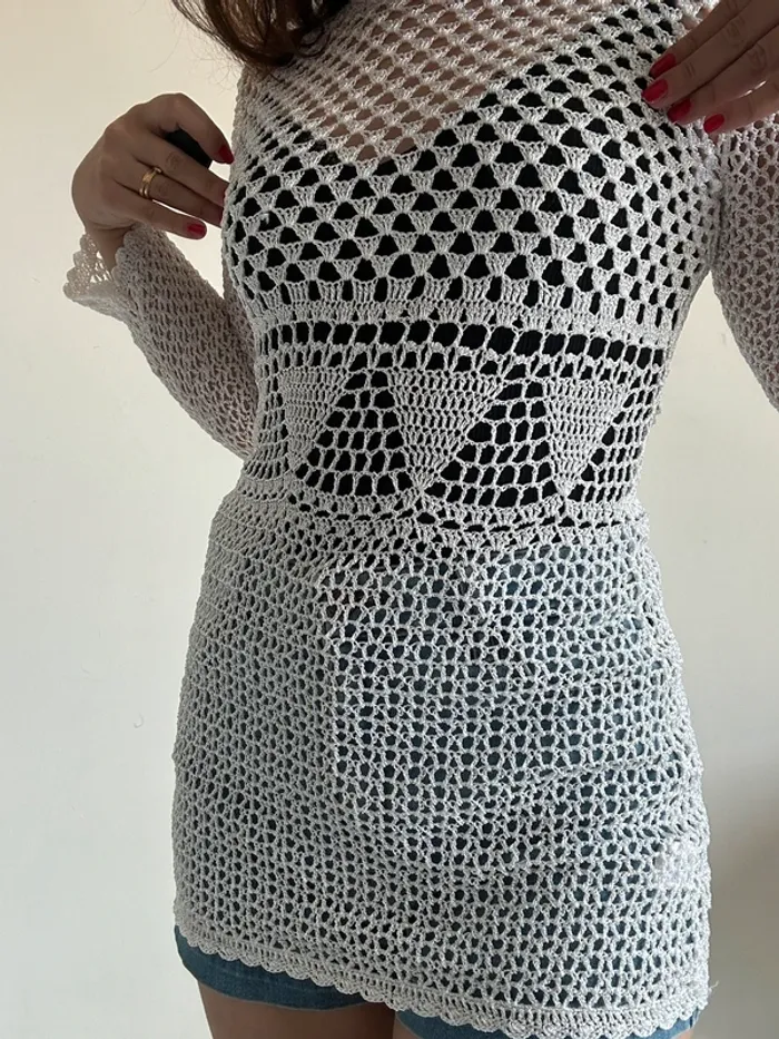 Tunique vintage tissée longue taille S - photo numéro 7