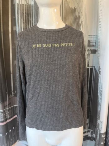 T-shirt manches longues gris taille 10 ans Kiabi