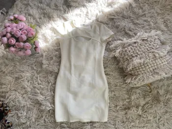 Robe droite blanc crème - S/M