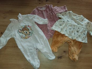 3 pyjamas fille velours taille naissance