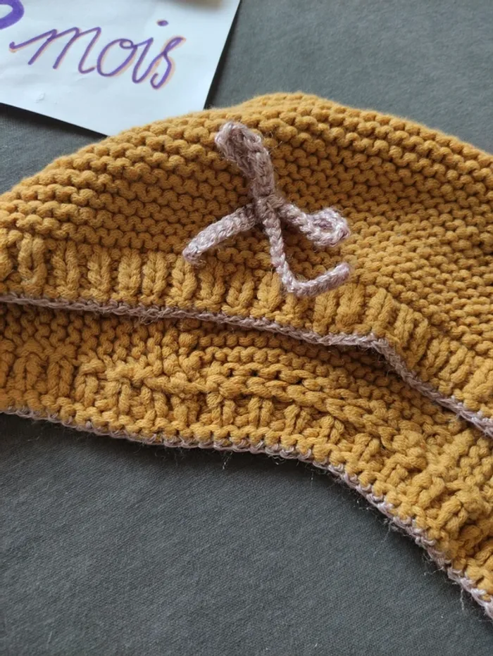 Ensemble bonnet péruvien et moufles - photo numéro 3