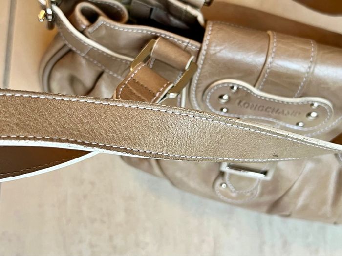 Sac Longchamp cuir beige - photo numéro 6