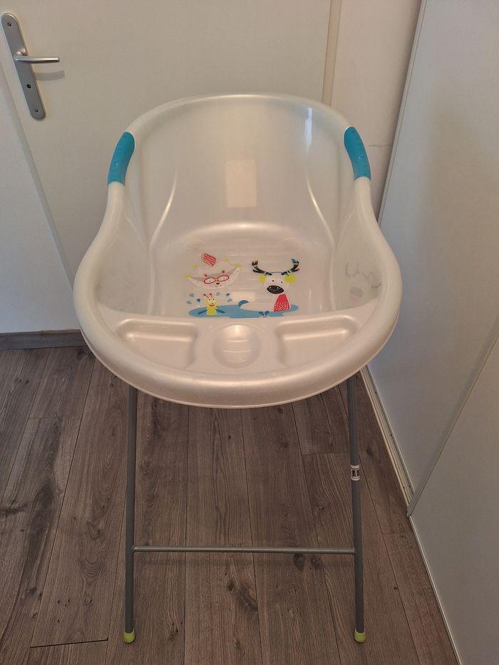 Baignoire bébé avec support pliable-Badabulle (bon état) - photo numéro 5