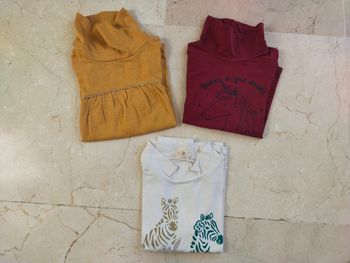 Lot tee-shirts col roulé T.5A